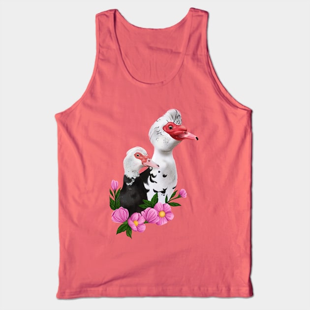 Muscovy duck couple Tank Top by Jurassic Ink